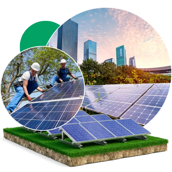 Çatıya güneş paneli montajı yapan FRS Enerji ekibi